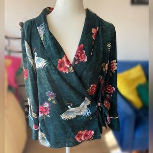Zara Floral Wrap Blouse